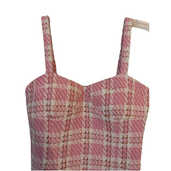 NWOT Endless Rose Dress Women’s Small Pink Tweed Corset Sweetheart Preppy Spring - Picture 3 of 16